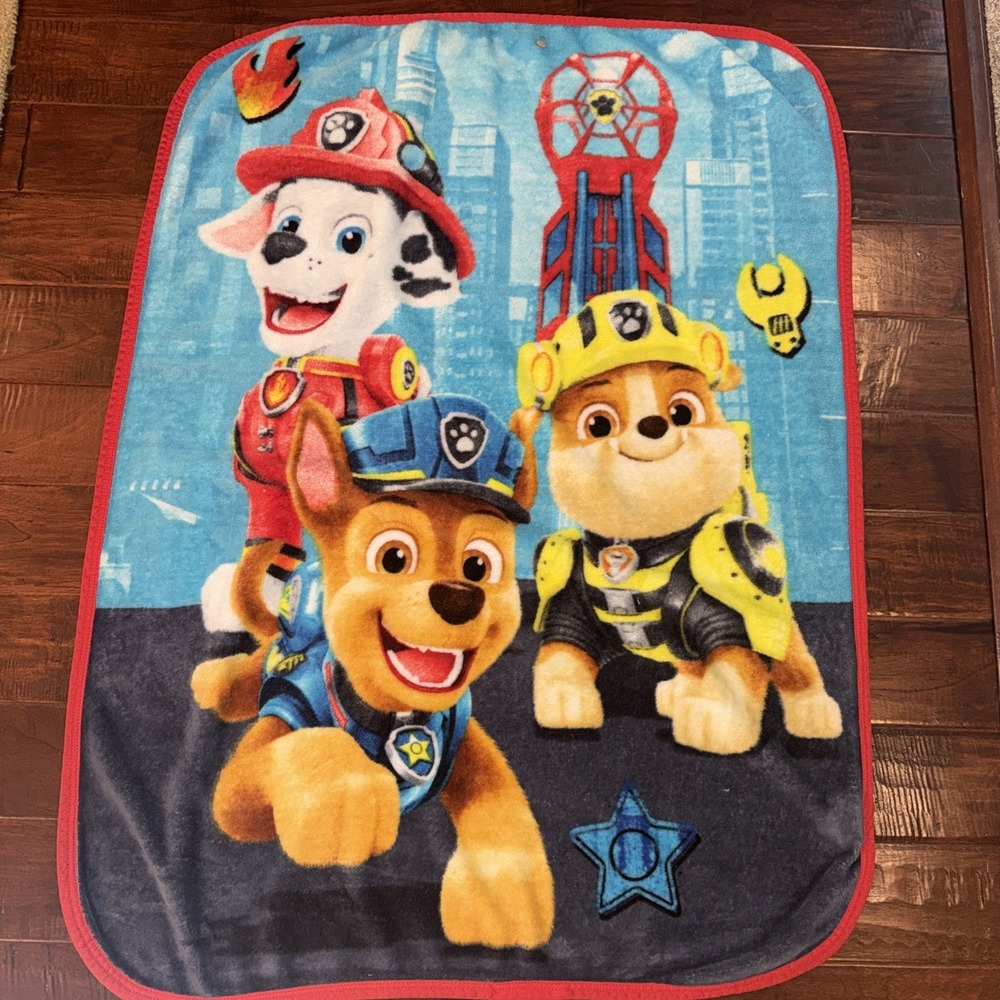 Paw Patrol Kids Fleece Throw Blanket Chase Marshall & Rubble 36x49